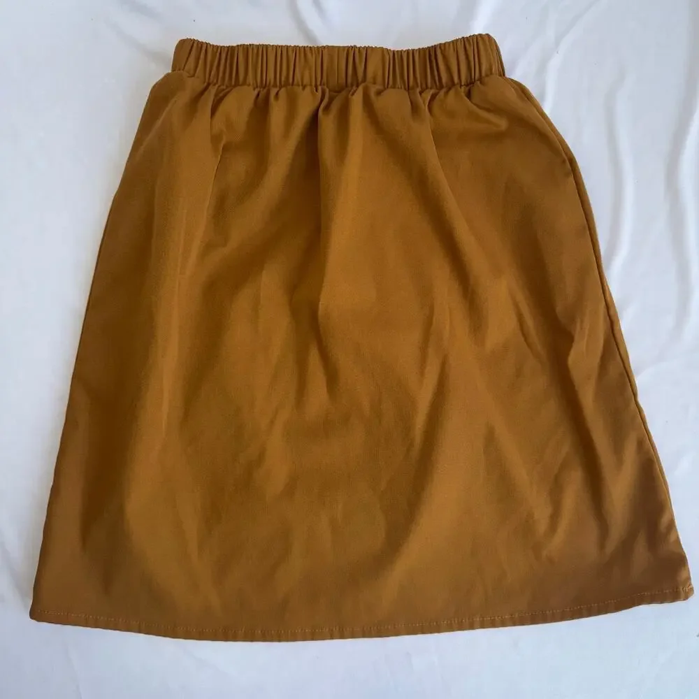 Shein Girls Midi Skirt Size 11-12Y‎ Orange/Brown